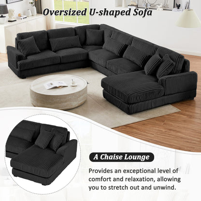 Oversized Sectional Sofa U - Shaped Sofa Couch Modern Sofa Upholstered In Soft With A Chaise Lounge For Living Room