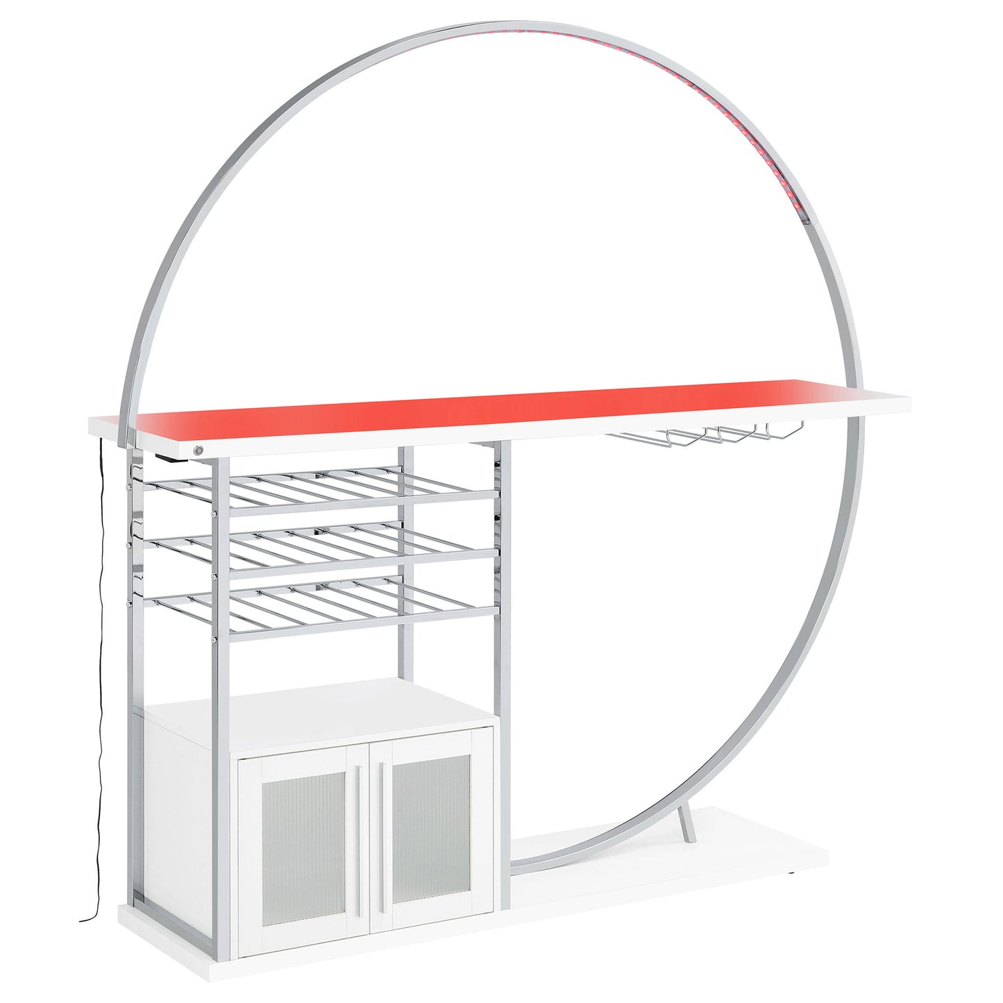 Casey - 2 Door Home Bar Storage Bar With Customizable Lighting - White