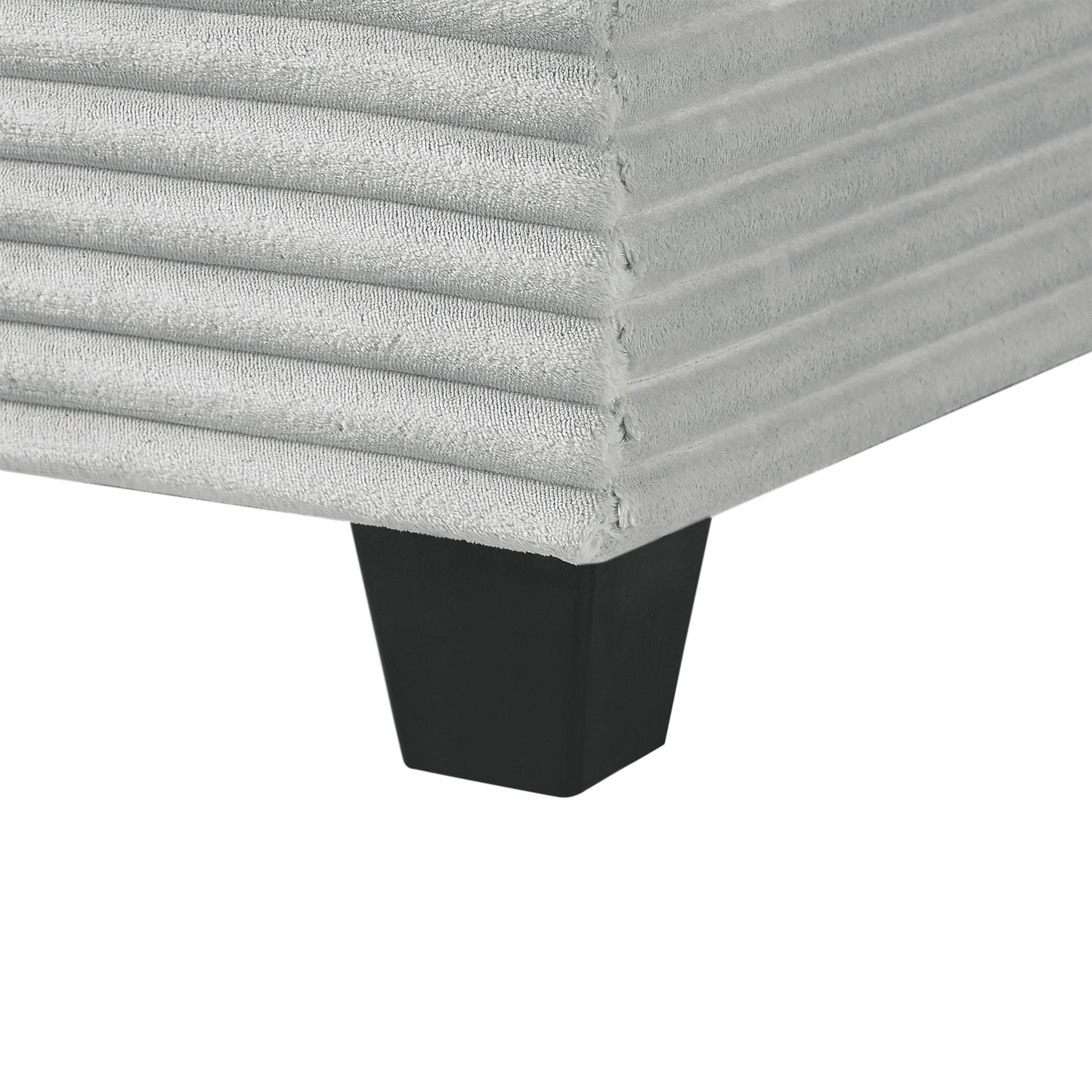 Upholstered U-Shaped Sectional Sofa With Movable Ottoman And Side Storage Pockets