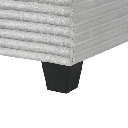 Upholstered U-Shaped Sectional Sofa With Movable Ottoman And Side Storage Pockets