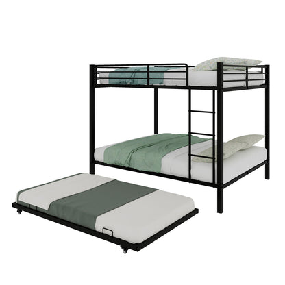 Bunk Bed For Kids, Convertible Frame With Ladders & Guardrail