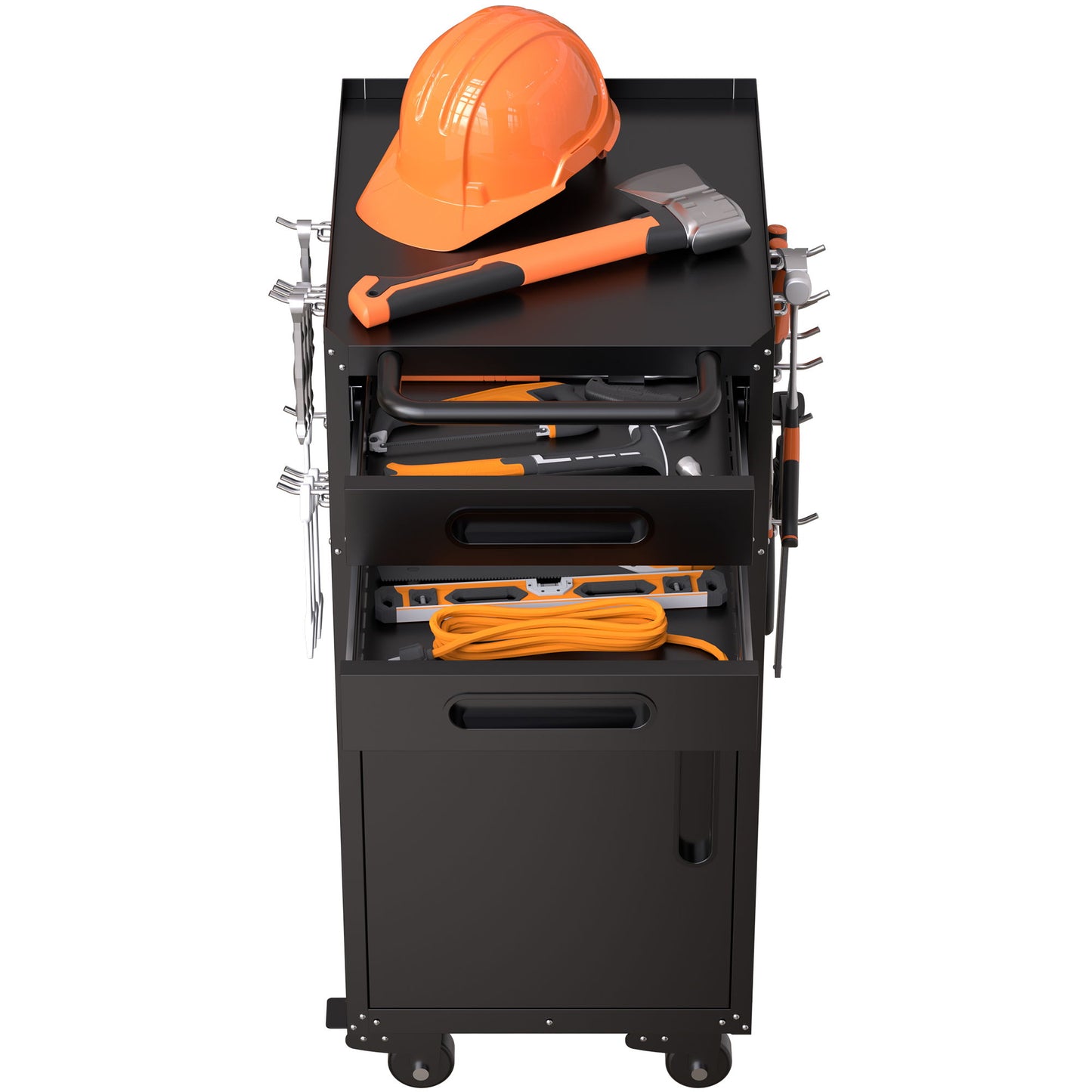 Rolling Tool Cabinet Heavy Duty Garage Storage With Lockable Doors