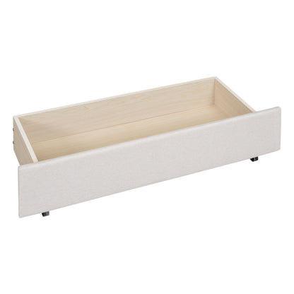 Upholstered Platform Bed With Drawers, Classic Headboard Design