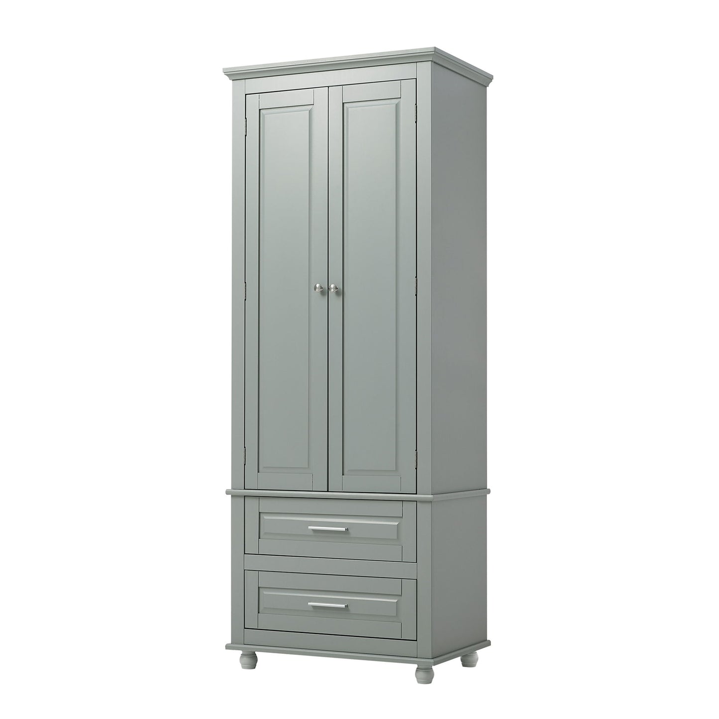 Tall Storage Cabinet With 2 Drawers For Bathroom