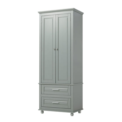 Tall Storage Cabinet With 2 Drawers For Bathroom