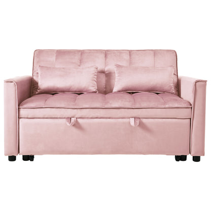 3 In 1 Pull Out Couch Convertible Sofa Bed With Reclining Backrest