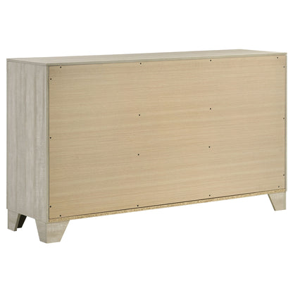 Strout - 4 Piece Queen Bedroom Set With Upholstered Headboard - Rustic