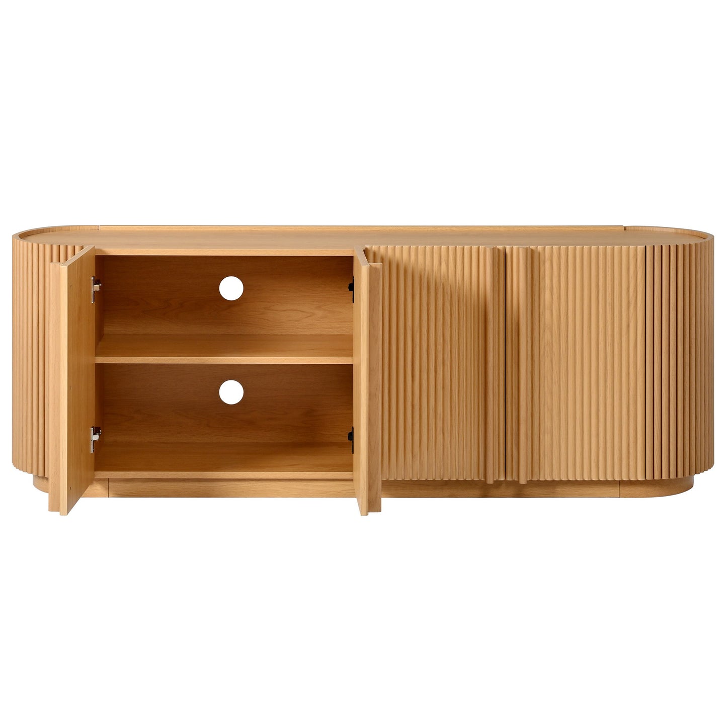 TV Stand With Fluted Tambour Style Door