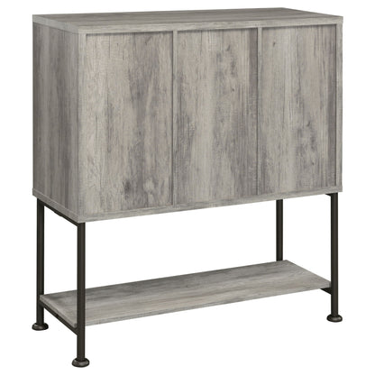 Hovander - Sliding Door Bar Cabinet - Gray