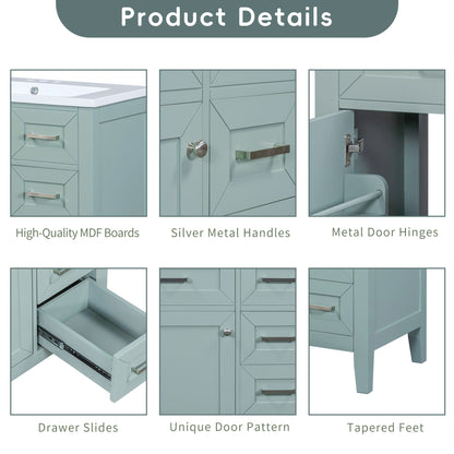 Modern Bathroom Vanity Base Only With Drawers, Freestanding Design