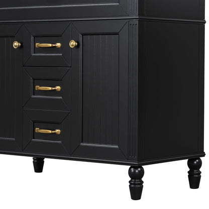 Bathroom Vanity With Sink, Flip-Out Top Drawer, Soft Close Doors, 2 Storage Drawers