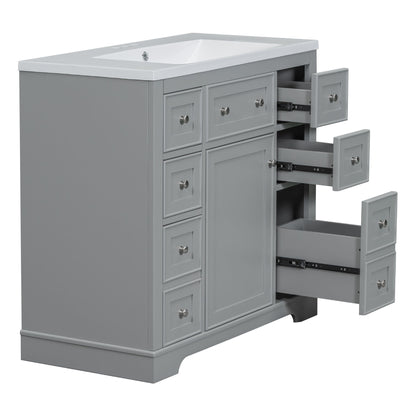 Modern Bathroom Vanity With Sink Combo, 6 Drawers And 1 Cabinet
