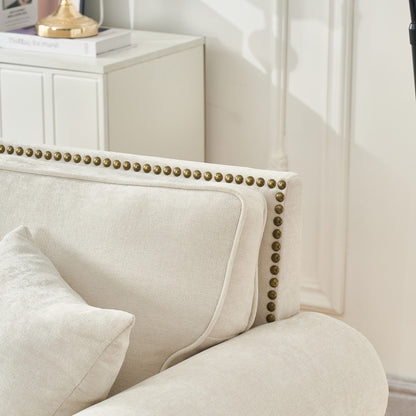 Modern 3 And 2 Seater Sofa With Rolled Arms, Tufted Upholstered Couch