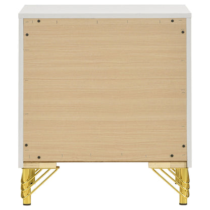 Chesney - 2 Drawer Nightstand With Trim, Bedroom Side Table - White
