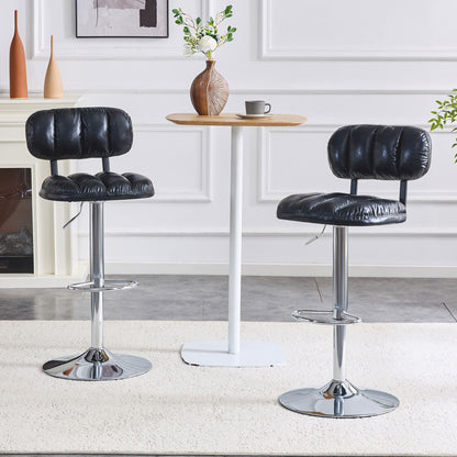 Adjustable Height Bar Stools With Footrest For Kitchen Island (Set of 2)