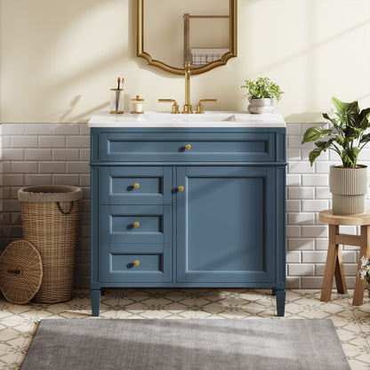 Bathroom Vanity With Top Sink, 2 Drawers And Tip Out Drawer