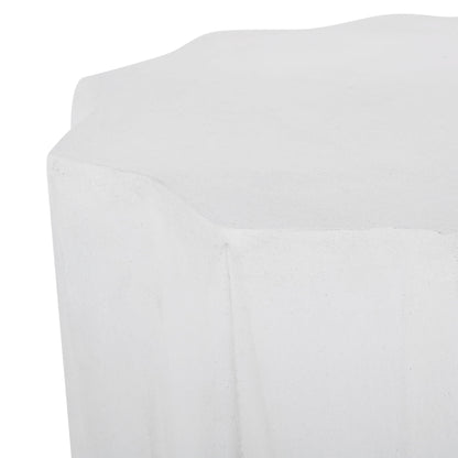 Outdoor Lightweight Concrete Side Table - Antique White