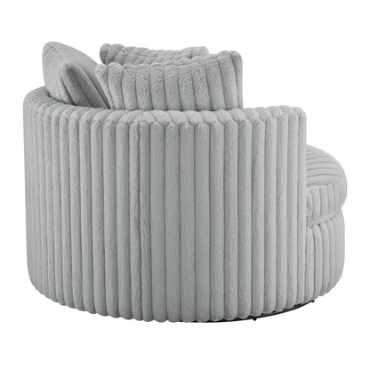 Mindy - Oversized Swivel Barrel Chair - Gray