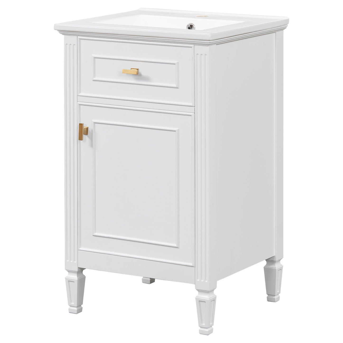 Bathroom Vanity With Sink, Adjustable Shelf, Tilt-Out Drawer