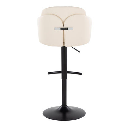 Dahlia - Contemporary Adjustable Barstool With Swivel With Rounded T Footrest (Set of 2)