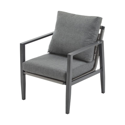 Modern Lounge Chair With Rope Accents And Cushions