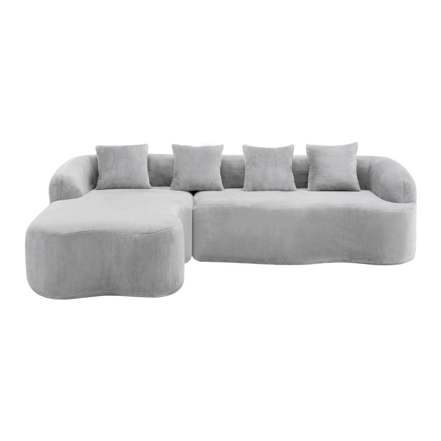 Modular L-Shape Sectional Sofa With Curved Chaise