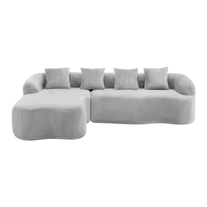 Modular L-Shape Sectional Sofa With Curved Chaise