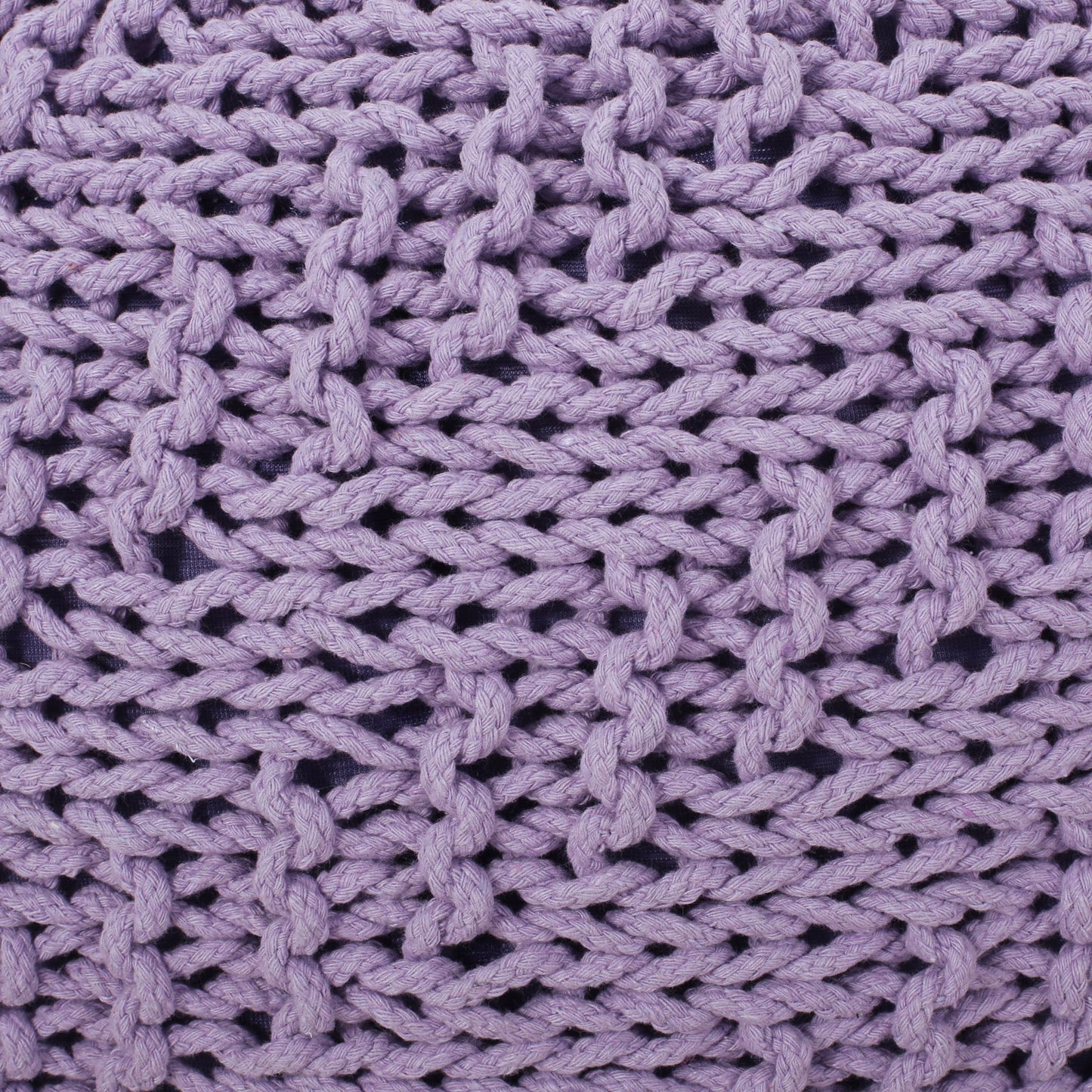 Bordeaux - Knitted Round Pouf Ottoman