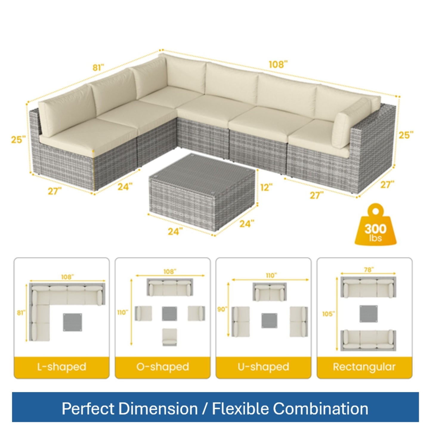 Modern Patio Set With Coffee Table