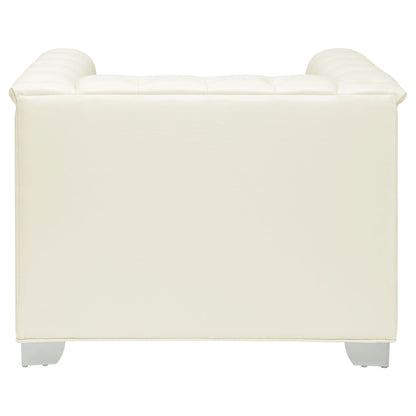 Earline - Upholstered Track Arm Accent Chair - White