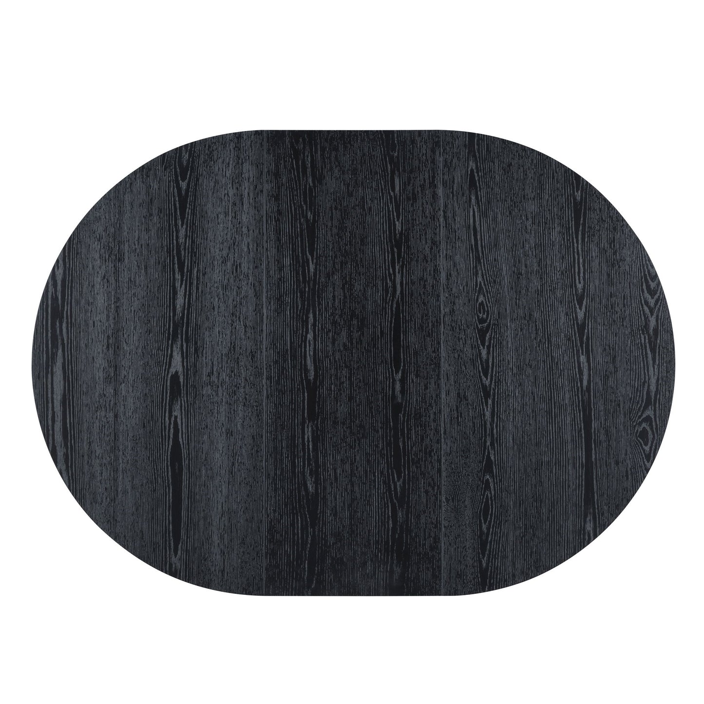 5 Piece Dining Set Extendable Round Table And 4 Chairs - Black / Oak