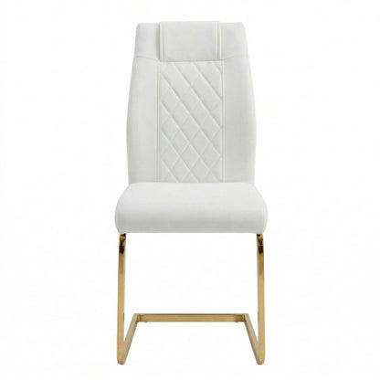 High Back Dining Chairs For Dining & Kitchen Room (Set of 4) - Golden / White