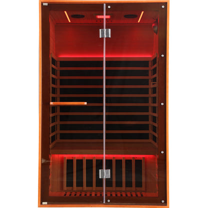 Double Sauna Room With Carbon Heating Plates - American White Oak