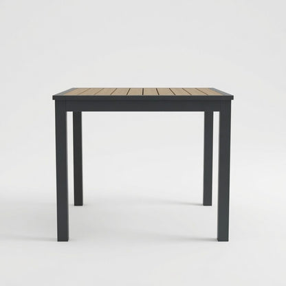 Outdoor Square Patio Slatted Dining Table - Gray