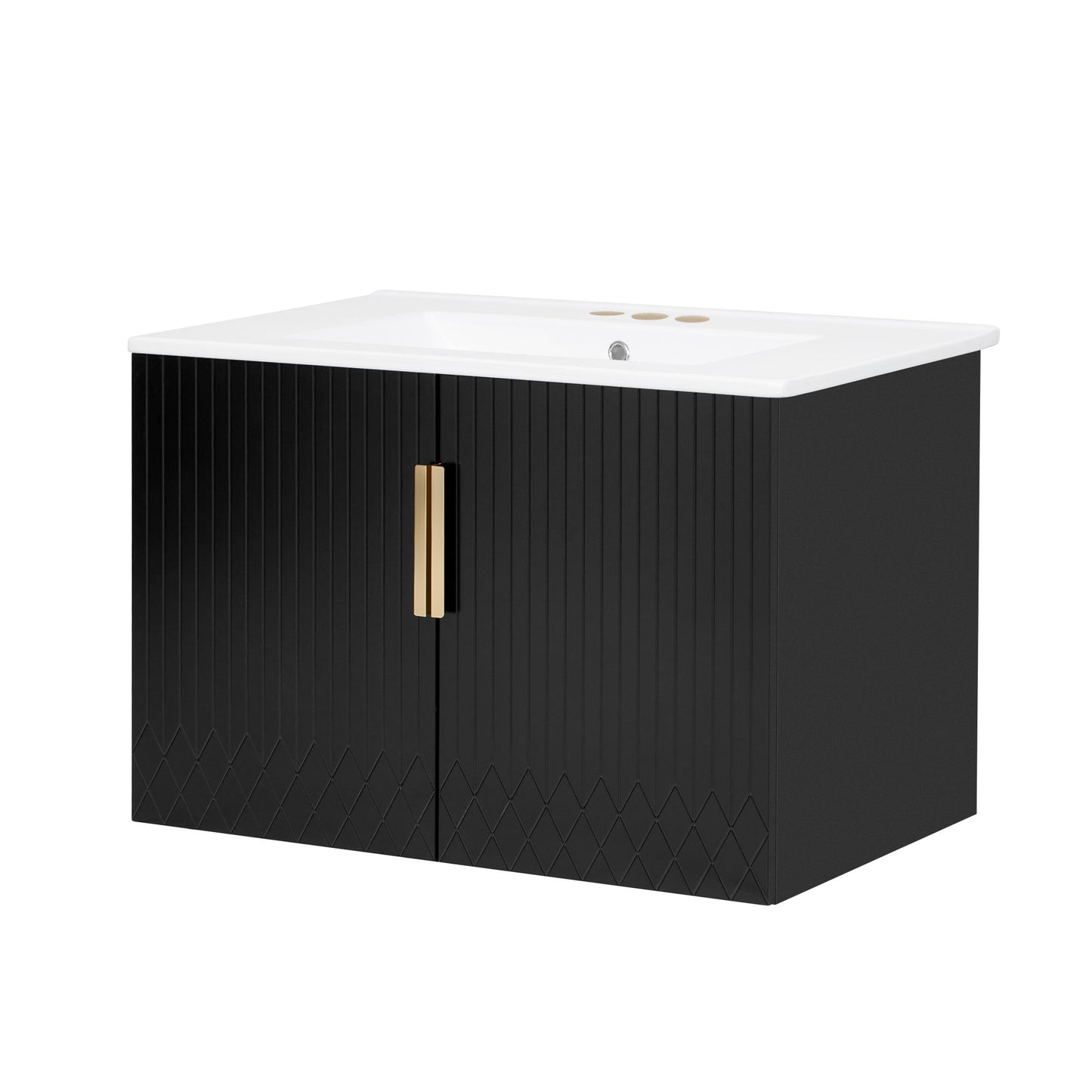 Bathroom Vanity With Sink, Rectangular Storage Cabinet With 2 Soft Closing Doors
