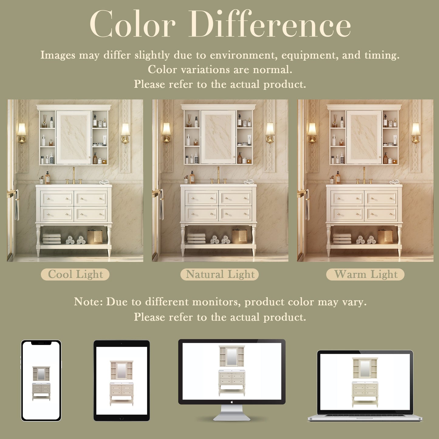 Bathroom Vanity With Medicine Cabinet, Storage Cabinet With 4 Drawers, Adjustable Shelf Mirror