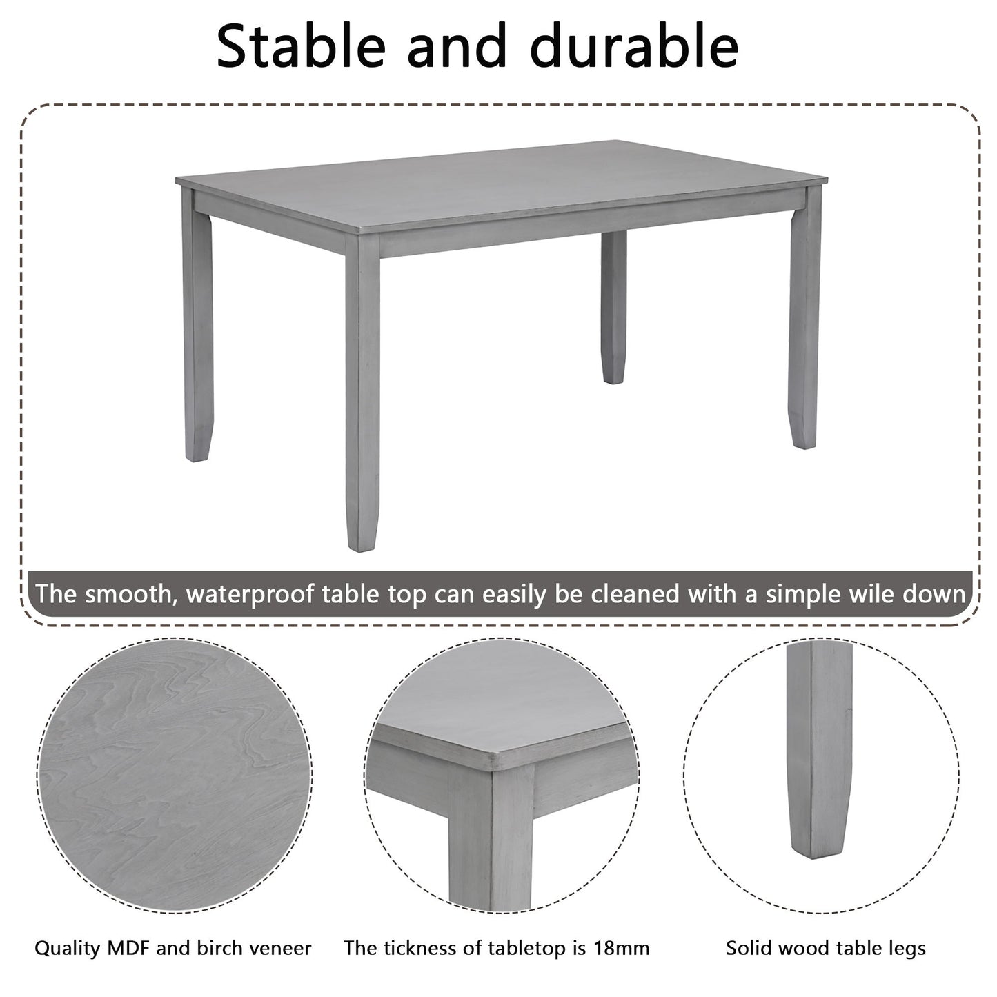 Kitchen Dining Set, Rectangular Dining Table