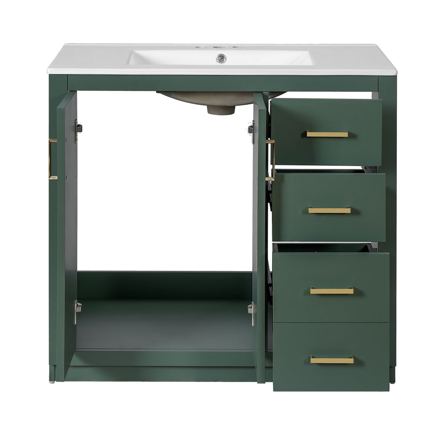 Bathroom Vanity With Sink Combo, Storage Cabinet, Freestanding Set With 3 Drawers & Soft Closing Doors