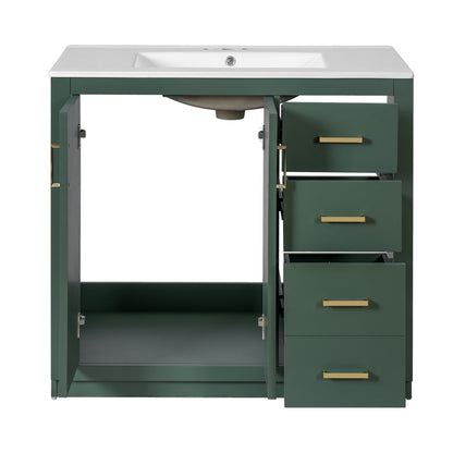 Bathroom Vanity With Sink Combo, Storage Cabinet, Freestanding Set With 3 Drawers & Soft Closing Doors