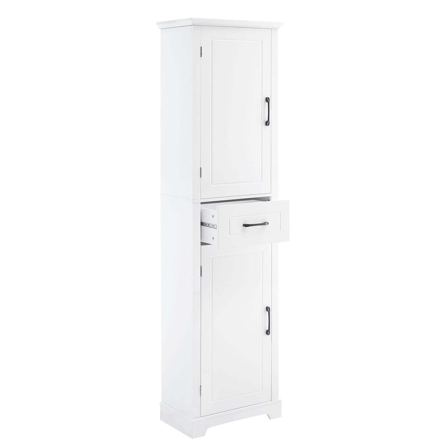 Tall Freestanding Bathroom Storage Cabinet With 2 Doors And Adjustable Shelves