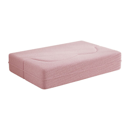 Modern Floor Sofa, With 2 Pillows, Convertible Teddy Fabric Foam Filled Bed
