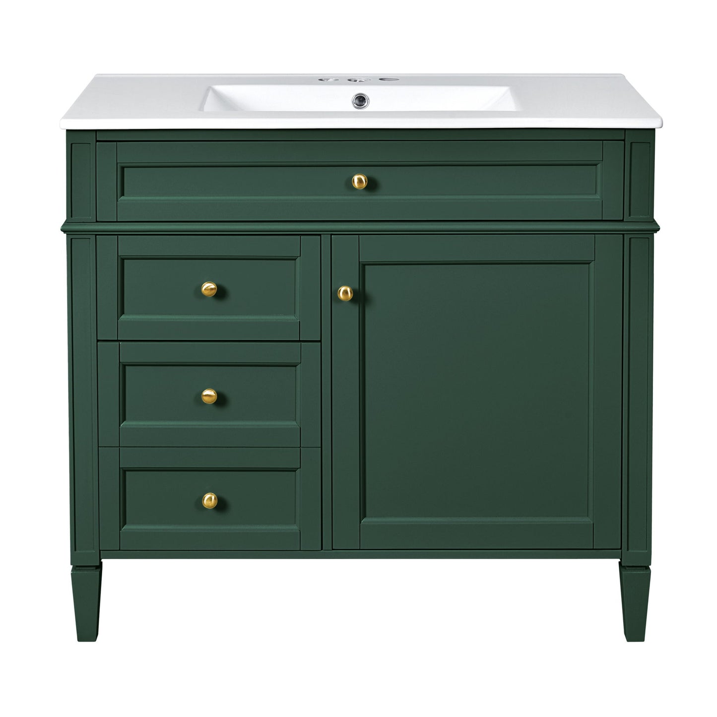 Bathroom Vanity With Top Sink, 2 Drawers And Tip Out Drawer