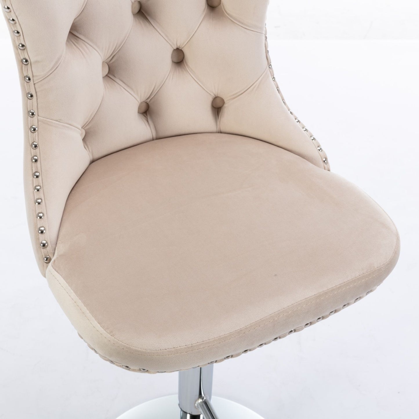 Swivel Barstools Adjusatble Seat Height From 25-33", Modern Upholstered Base Bar Stools With Backs Comfortable Tufted For Home Pub And Kitchen Island (Set of 2)