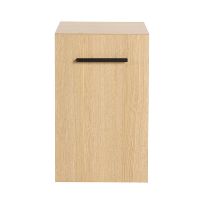Floating Bathroom Vanity Single Door Base Cabinet, Wall Mounted Storage - Light Oak