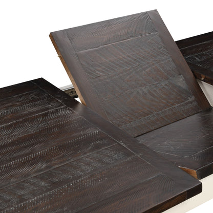 Dining Table With Leaf, Expandable - Brown