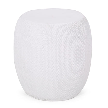 Outdoor Lightweight, Concrete Side Table - Antique White