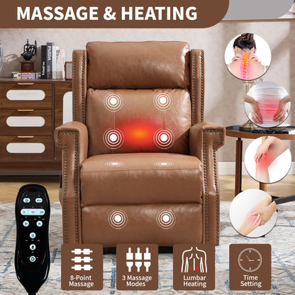 Manual Recliner Chair With Heavy Duty Motion Mechanism, 8 Vibrating Nodes And 3 Massage Modes For Living Room