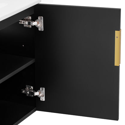 Bathroom Vanity With Sink, Rectangular Storage Cabinet With 2 Soft Closing Doors