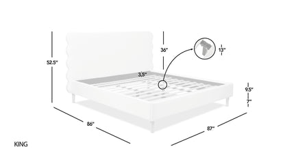 Stockholm - Modern Wavy Headboard Platform Bed