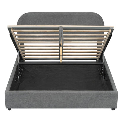 Upholstered Platform Bed With Hydraulic Storage System
